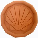JBK Pottery Terracotta Brown Sugar Saver – Handmade Terra Cotta Sugar Keeper with Decorative Discs – Food-Safe Brown Sugar Keeper, Made in the USA - Sea Shell