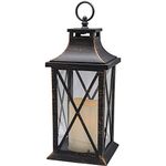 YAKii 14" Decorative Candle Lantern LED Flameless Candle Timer,Plastic LED Candle , Indoor & Outdoor Hanging Lights(Antique Copper)