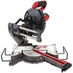 Excel 216mm Compound Mitre Saw Sliding Bevel Cut with Laser 1500W/240V ~ 50Hz with Laser - Mitre Cut 155 x 70mm - Compound Cut 155 x 35mm - Blade - Extension Bar - Dust Bag - No Load Speed 5000RPM