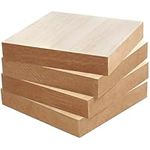Belle Vous Unfinished Wood Square Blocks (4 Pack) - L15 x W15 x H2.5cm / 6 x 6 x 1 Inches - Natural Blank Thick Wooden Craft Squares - Boards for Home Decoration, DIY Art & Crafts, Painting & Burning