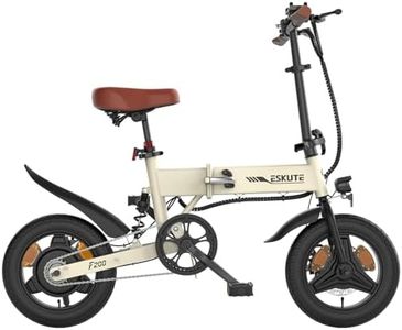 ESKUTE F200 Electric Folding Bike, 14" Electric Commuter Bicycle 36V 7.8Ah Battery, Range 30 Miles, Mini Folding Ebike with Phone Holder & USB Port, LCD Display, Foldable Ebike for Teens/Adults