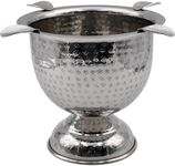 Stinky Cigar Tall Cigar Ashtray with 4 Stirrups | Hammered Stainless Steel Finish, Windproof Design with 4.25 inch Deep Bowl for Cigars, Perfect Cigar Accessory for Aficionados & Home Decor - Silver