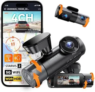 Vantrue N5S 4 Channel WiFi 360 Degree Dash Cam, STARVIS 2, IR Night Vision, 2.7K+1080P*2+1440P Front Rear Inside Dashcam, Voice Control, GPS, LTE Support, 24 Hours Parking Mode, Support 1TB Max