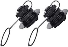 2pcs Air Valve Inflatable Boat Spiral Air Plugs One-Way Inflation Replacement Screw Boston Valve for Rubber Dinghy Raft Kayak Pool Boat Airbeds,Black