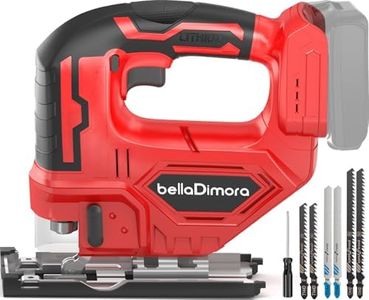 Jig Saw for Milwaukee 18V Battery, Cordless Jigsaw with LED Work Light, 0°-45°Bevel Cuts, 3 Orbital Settings for Straight/Curve/Bevel/Circle Cutting(Battery not Included)