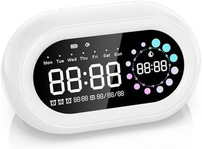 Reveil - Enfant Réveil Matin Horloge Numérique Reveille Lumineux LED Bureau Multifonction Veilleuse Digitale Calendrier Snooze Alarm Clock a Piles Petit Educatif Jour/Nuit de Voyage Adulte Ado