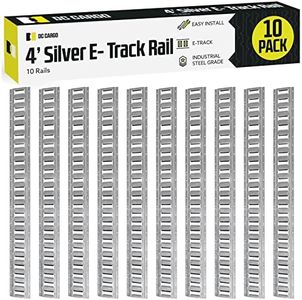 DC Cargo Mall E Track Tie Down Rail Kit 4' (10 Pack) for Garages, Vans, Trailers, Motorcycle Tie Downs, ATV Mountings - Galvanized Steel - Secure Cargo & Heavy Loads Up to 2,000 lbs