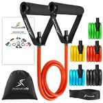 ProsourceFit Tube Resistance Bands Set 2-20 LB with Attached Handles, Door Anchor, and Exercise Guide Full-Body Exercises and Home Workouts