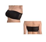 Fllik Women's Nylon Non-Padded Wire Free Bandeau Bra (Black Seamless Tube Bra_Black_Free Size)