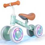 LOL-FUN Baby Balance Bike 1 Year Old, Colorful Lighting Baby First Bike for One Year Old Boys Girls, Ride On Toy for Toddlers 12-36 Months with 4 LED Wheels & Adjustable Seat