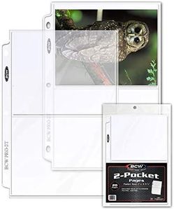 BCW 20 (Twenty Pages) - Pro 2-Pocket Page (7-1/8" x 5-1/2" Cards, Postcards or Photos)