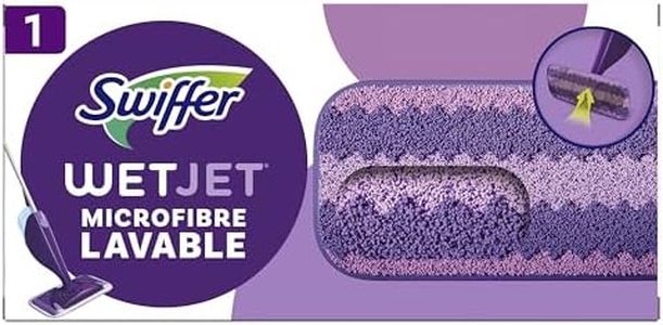 Swiffer WetJet Lingette Lavable en Microfibre Multi-Surfaces, Réutilisable et Machine Lavable, Technologie 3 Zones Ultra-Absorbante, Sans Traces, Pour Tous Types de Sol Fini