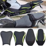 Midimttop Touring Soft Waterpfroof Leather Front Driver Seat,Rear Passenger Seat Cushion Seat Pad Rear Pillion Seat fit for Ka-wa-sa-ki Z900 Z-900 2017 2018 2019 2020 2021 2022 2023 (Rear Seat-Green)