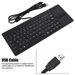 USB Keyboard with Touchpad Wired Keyboard with Mouse Pad Built in Wired USB Built in Touchpad Hub Port Keyboard 86 Key Mute Ultra Thin Keyboard for Notebook Desk