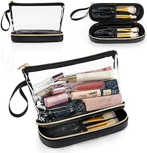 Ethereal Travel Makeup Bag, Clear Cosmetic Bag Make Up Organizer TSA Approved Toiletry Bag, Waterproof Pouch for Women Purse for Toiletries Accessories Brushes