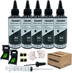 COCADEEX 5 Bottles Black Dye Ink Refill Kit Compatible with Canon Pixma Printer Ink Cartridges PG-575XL PG-545XL PG-560XL PG-540XL PG-512 PG-510 PG-830 PG-40 etc.