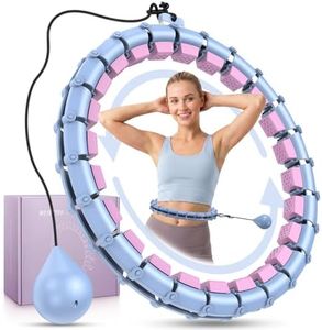 Weighted Infinity Hoop with 24 Detachable Quiet Knots, Hula Circle Hoop for Adults Weight Loss, Exercise Fit Hoop Suitable for Women and Beginners, Smart Adjustable Hoops, Blue and Purple