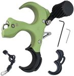 Thumb Release for Compound Bow,Copper Material Archery Release Aids,3 or 4 Finger Adjustable,Bow Trigger Release for Hunting,for Left and Right Handers. (Copper-3 or 4-Finger-Green)