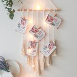 Paperbear Hanging Photo Display, Clip Photo Holders, Bedroom Decor, Wall Decor, Boho Picture Frames, Teen Girl Gifts, Gifts for Girls, Gifts for Women, Gifts for Mom, Gifts for Grandma, DIY Gifts