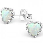 925 Sterling Silver and Lab Opal Stud Earrings