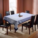 Kuber Industries Center Table Cover | 40x60 Inch | Cotton Table Cloth 4 Seater | Kitchen Table Cloth | Tea Tabletop Cover | Table Cover For Hall | Barik Check | Blue