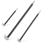 MAXPOWER 3PCS Pry Bar Set - Heavy Duty Prybar 6-Inch 12-Inch 16-Inch with Tip & Rolling Head