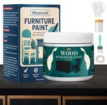 Furniture Paint All In One - 17.6 Oz Black Paint for Wood, Cabinet, Doors, Tables & Dressers, Matte Finish Black Touch Up Coating No Sanding, Easy Application - Water-Based, Non-Toxic, Low Odor
