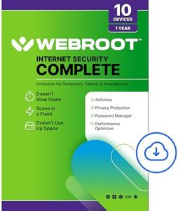 Webroot Internet Security Complete | Antivirus Software 2024 | 10 Device | 1 Year Download for PC/Mac/Chromebook/Android/IOS + Password Manager, Performance Optimizer & Cloud Backup