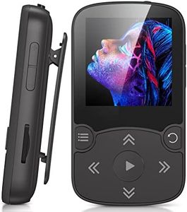 AGPTEK 32GB MP3 Player with Clip, Bluetooth 5.3 Lossless Sound with FM Radio, Voice Recorder for Sport Running, Supports up to 128GB TF Card, Black