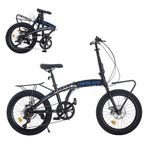 TRIOBLADE 20 Inch Folding Bike for Adult 7-Speed Shimano Drivetrain Folding Bicycle Lightweight Aluminium Frame Disc Brake Foldable Bikes for Women Men (Black & Blue)