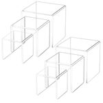 BlueValley 6Pcs Acrylic Display Risers, Clear Product Stand for Candy Dessert Cake Stand, Jewelry Display Stand, Pop Figures Collections Valentine's Day Display Stand