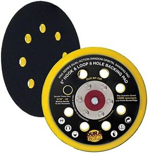 Dura-Gold Pro Series 5" Hook & Loop DA Backing Plate Pad, 8 Hole Pattern Dustless - Low Profile Edge, Medium Density, Dual-Action Random Orbital Sanding Pad, Sander Polisher Auto Woodworking Sandpaper