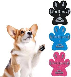 Roilpet Dog Paw Pads for Traction, Anti-Slip Toe Grips for Dogs from Slipping On Hardwood Floors, Stronger Self-Adhesive Paw Pad Protector for Senior Dogs (12 Sets - 48 Pads, Multicolor) L