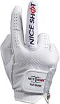 Nice Shot The Bird Golf Glove, Men's Right Hand in Cabretta Leather, White | Size Medium/Large ML