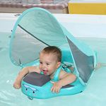 Baby Float, Mambobaby Float Add Tail Newest Mambo Baby Swimming Float with Canopy, Waterproof Non-Inflatable Solid Baby Swim Trainer with Adjustable Safety Strap