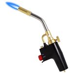 TS7000 Propane Torch Head,MAPP/Propane Gas Handheld Torch Kit with Fireresistant Brass Tip and Adjustable Flame Knob Welding Torch - for Light Welding, Soldering, Brazing, Heating, Thawing and More