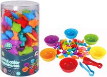 LIV&LOVE Colour Sorting and Counting Figurines, Role Play, Toddler 3 4 5 6 Old Preschool Matching Learning Educational Game Toy (Sea Creatures)