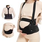 Evolway Belly Bands For Pregnant Women - Maternity Belt Pregnancy Support - Breathable Abdominal Binder, Back Support, Multiple Sizes And Colors For All Stages Of Pregnancy & Postpartum, Black, Large