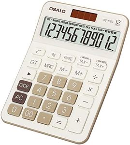 Pendancy 12 Digit Office Calculator Desktop with Tax+/- for Advanced Tax Calculation, Large LCD Display Big Buttons, Dual Power Durable Portable Design, for Financial Accounting Business Use