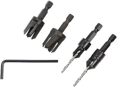 Trend Snappy 4-Piece Countersink & Plug Cutter Set, 1/4 Inch Hex Shank, Quick Release System, SNAP/PC/A