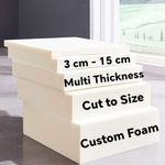 Since Custom Cut Foam Replacement for Saggy Sofa Cushion Bench Seat Indoor/Outdoor, Bespoke Cushion Foam Mattress Pad Bed Topper, High Density Foam for Sagging Pad Refurbish, DIY Upholstery Foam Sheet