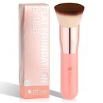 DUcare Foundation Brush for Liquid Makeup, Flat Top Kabuki Synthetic Professional Makeup Brushes Liquid Blending Mineral Powder Buffing Stippling Makeup Tools, Pink