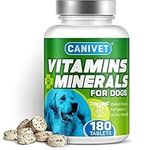 CANIVET Multivitamins for Dogs | 180 x Chicken Flavour Tablets | 24 x Essential Dog Vitamins & Minerals | Full Spectrum Health Supplement for Dogs | Up-to 1 x Year’s Supply | Premium Quality