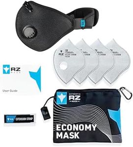 RZ Mask M2 Economy Pack - Reusable Dust Mask for Woodworking, Home Improvement, DIY, Landscaping, Pollution - Large - Black