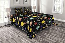 Ambesonne Space Bedspread, Comets a