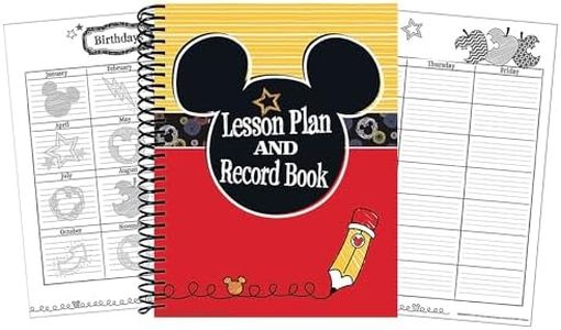 Eureka Mickey Color Pop! Back to School Classroom Supplies Record and Lesson Plan Book for Teachers, 8.5'' x 11'', 40 Weeks