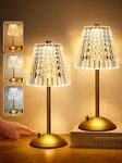 One Fire Touch Lamps Bedside Lamps Set of 2,10-Way Dimmable Bedside Lamp for Bedroom Lamp,3 Colors Rechargeable Lamp Battery Lamp,Cordless Lamp Battery Operated Lamp,Small Table Lamps for Living Room