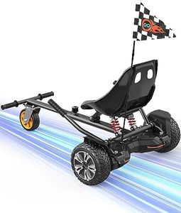 Gyroshoes K2 Hoverboard Seat Attachment with Rear Shock Absorption, Compatible with 6.5" 8" 10" Hoverboard, Hoverboard Go Kart for Kids and Adults with Adjustable Frame Length and All Terrain Wheel