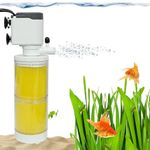 Jainsons Pet Products Sobo Submersible 4-in-1 Aquarium Internal Filter Aquarium Fish Tank Power Aquarium Filter Biological Filtration for Salt/Fresh Water (WP-1500A |8W |F.Max: 600L/H | 8.5 Inch)