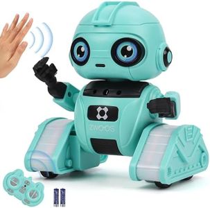 ZWOOS Robot Bambini, Ricaricabile Robot Telecomandato con Occhi a LED e Musica, 2,4 GHz & Controllo Gestuale, Robot Giocattolo Bambini per 4 5 6 7 8 anni-Regali di compleanno e Natale